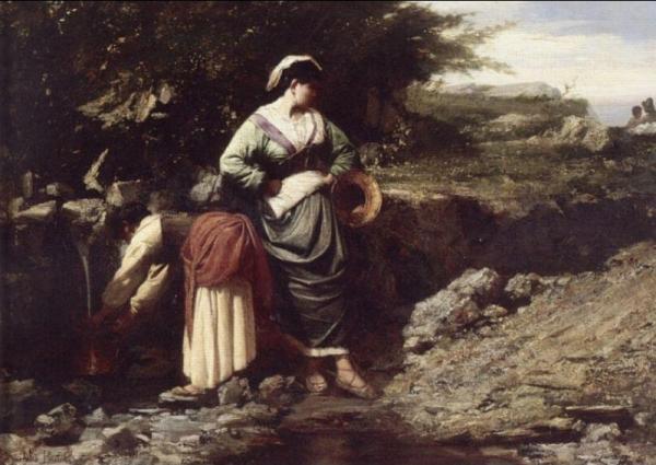 Water Carriers by Jules-adolphe Breton