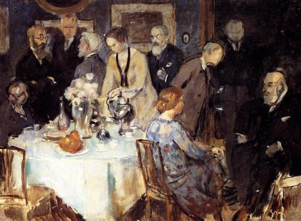 Figures In An Interior by Jules-alexandre Grun