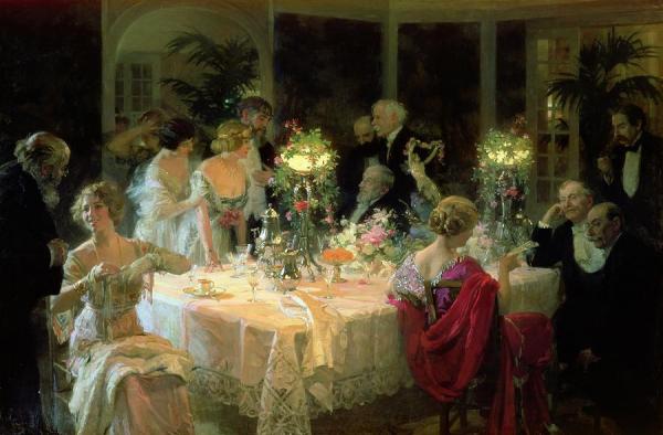 The End Of Dinner by Jules-alexandre Grun