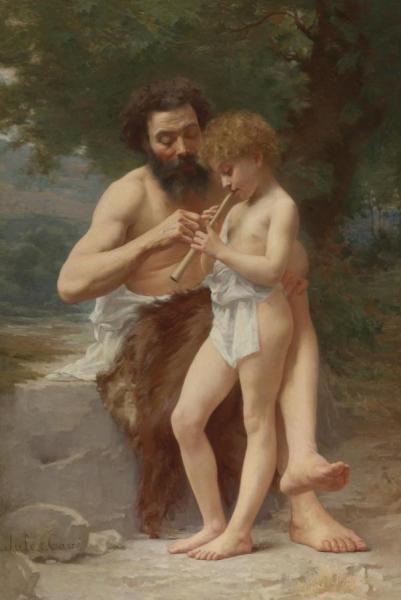 The Flute Lesson by Jules Cyrille Cave