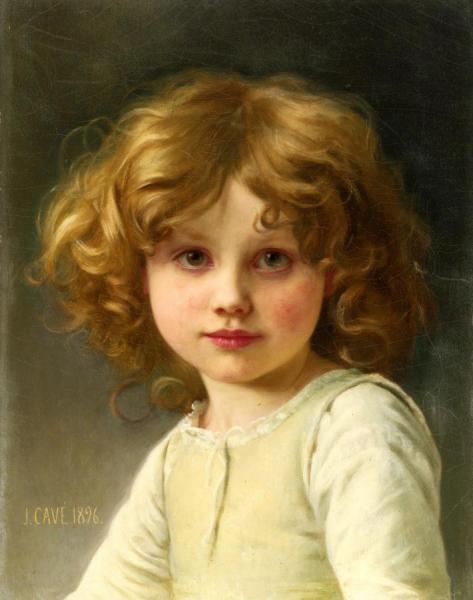 Young Girl With Curly Hair by Jules Cyrille Cave