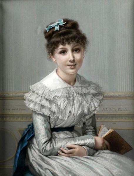 Portrait De Melle A. Robin, 1885 by Jules Emile Saintin