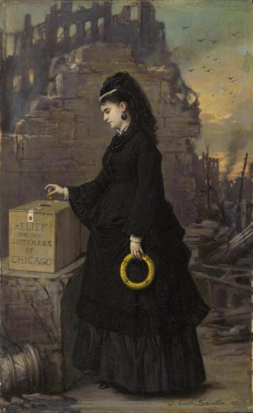 Relief For The Sufferers Of Chicago by Jules Emile Saintin