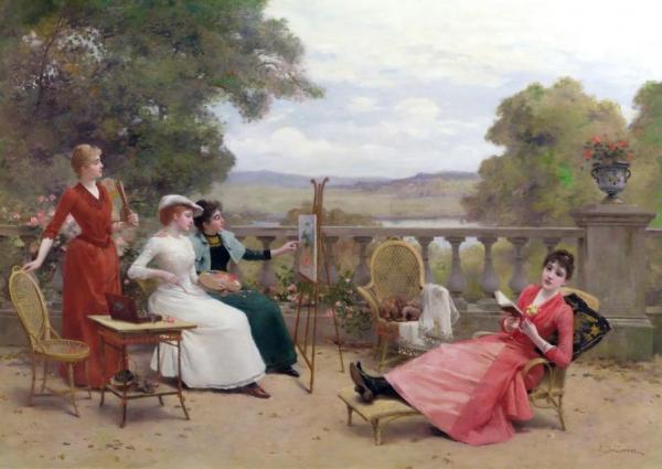 The Art Lesson by Jules Frederic Ballavoine