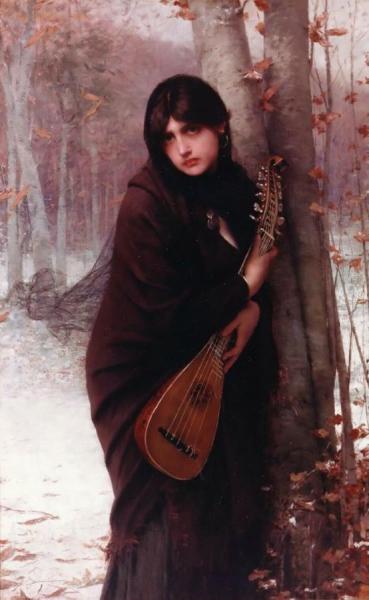 Girl With A Mandolin by Jules Joseph Lefebvre