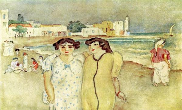 At The Edge Of A Lake In Tunisia by Jules Pascin