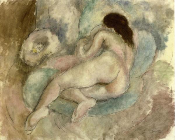 Female Nude Reclining by Jules Pascin