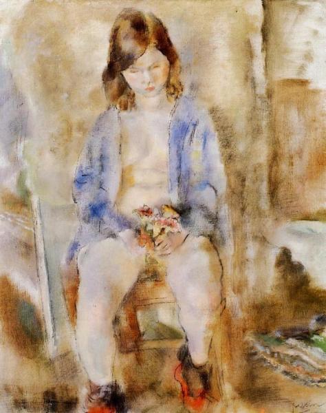 Flora With Flowers by Jules Pascin