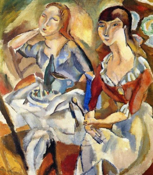 Girls At Table by Jules Pascin
