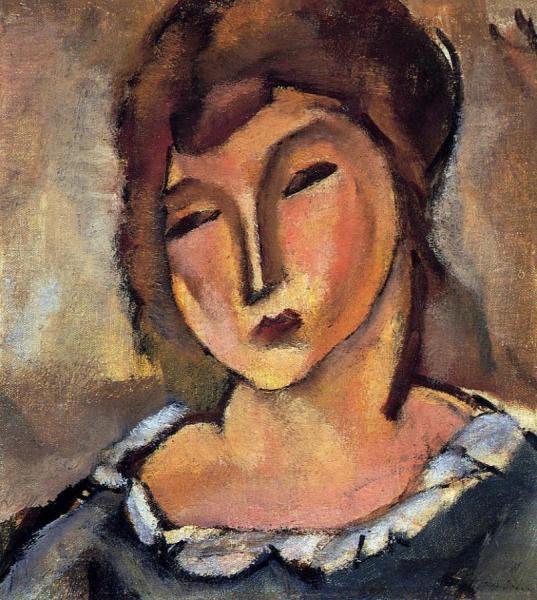 Head Of A Young Woman by Jules Pascin