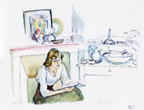 Hermine David Indoors by Jules Pascin