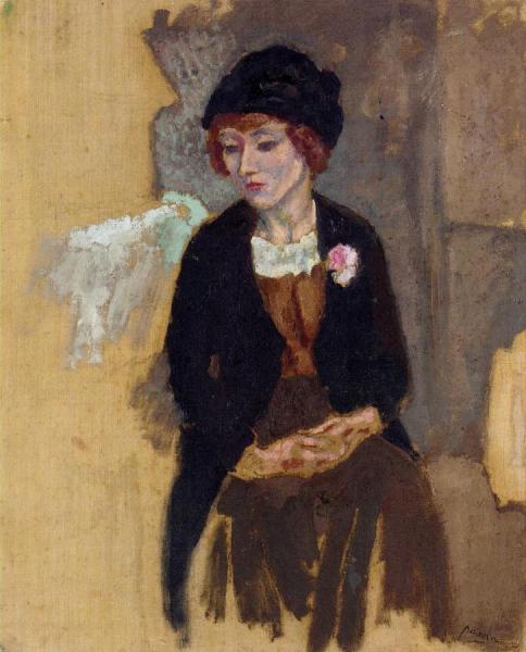 Hermine In A Black Hat by Jules Pascin