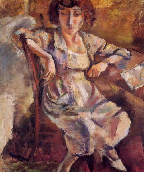 Hermine On A Chair by Jules Pascin