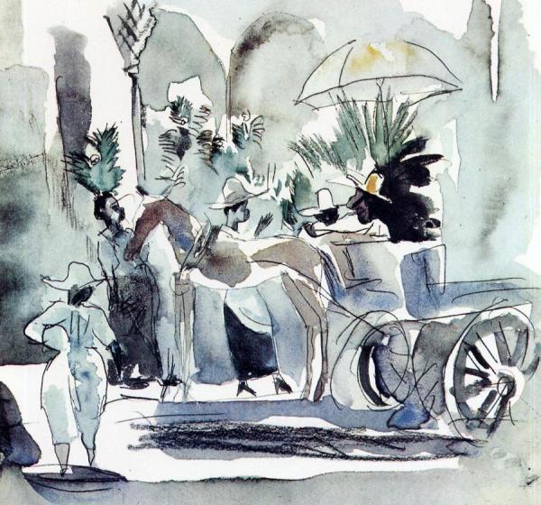 Horse And Carriage by Jules Pascin