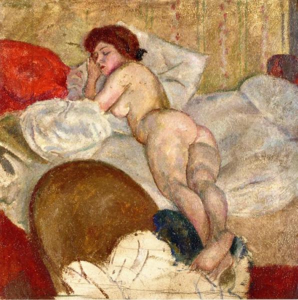 In The Hotel Room by Jules Pascin