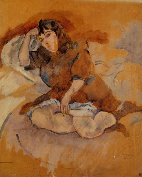 Italian Girl, Seated by Jules Pascin