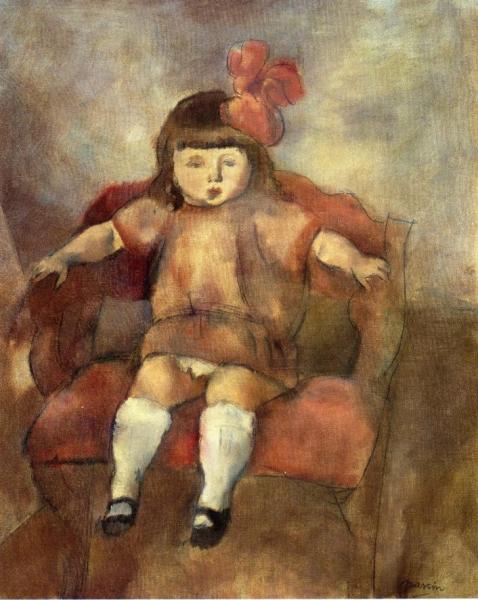 Little Girl In An Armchair by Jules Pascin