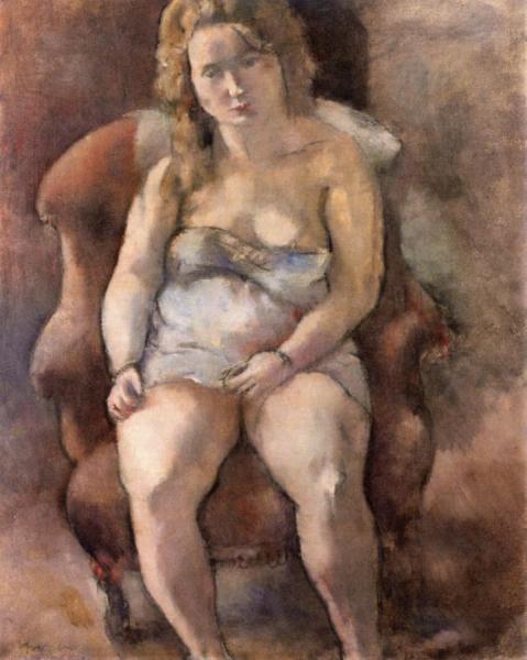 Marcelle Seated by Jules Pascin