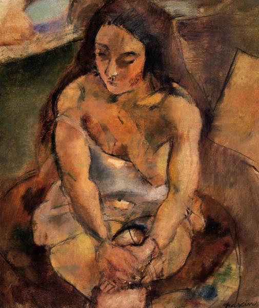 Model On A Stool by Jules Pascin