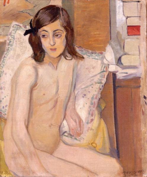 Nude And Books by Jules Pascin