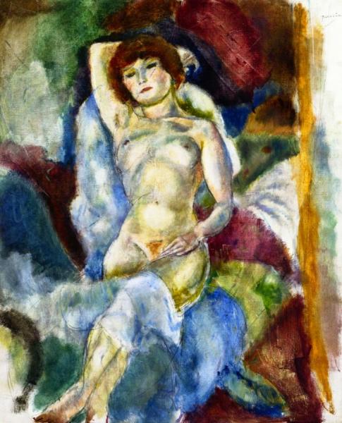 Nude, Arm Raised by Jules Pascin