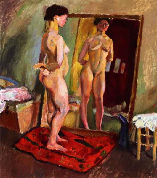 Nude Before A Mirror by Jules Pascin