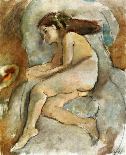 Nude In An Armchair by Jules Pascin
