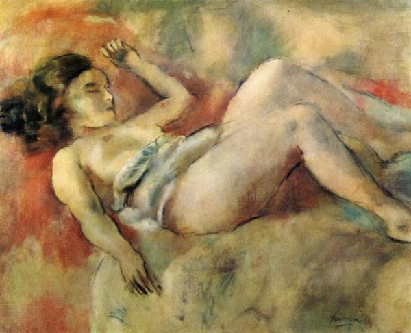 Nude Sleeping by Jules Pascin