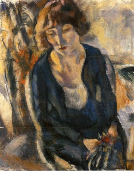 Portrait Of Hermine David by Jules Pascin