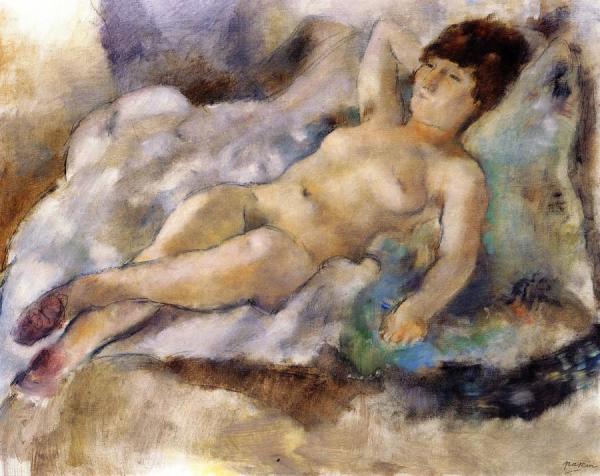 Rebecca Lying Down by Jules Pascin