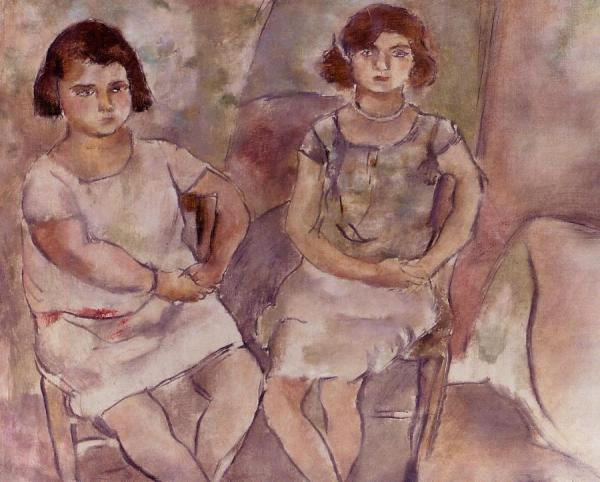 Rosette And Nana by Jules Pascin