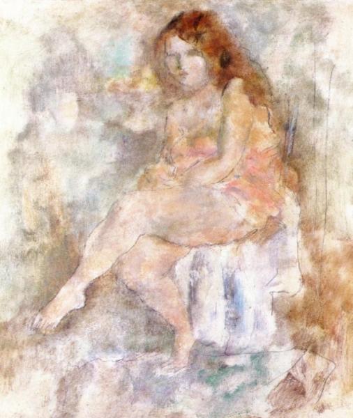 Seated Woman by Jules Pascin