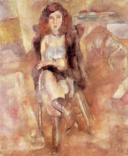 Seated Woman by Jules Pascin