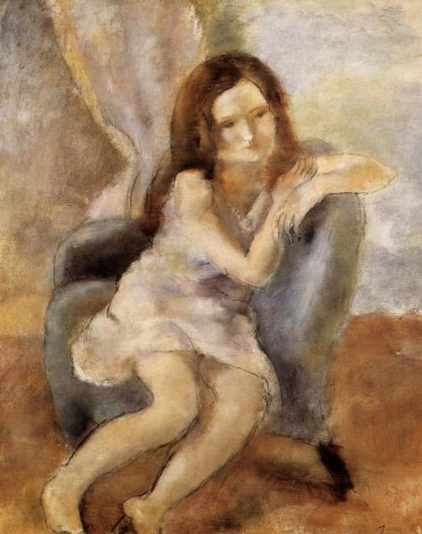Seated Woman by Jules Pascin