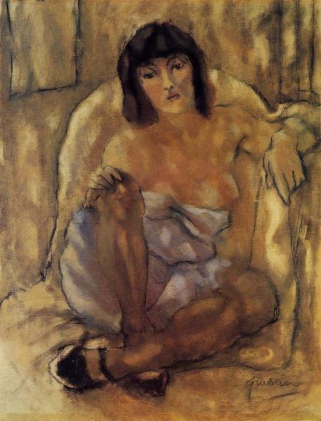 Seated Woman by Jules Pascin