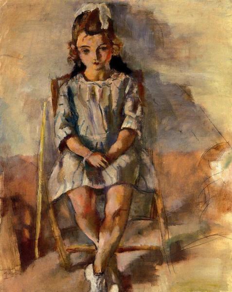 Seated Young Girl by Jules Pascin