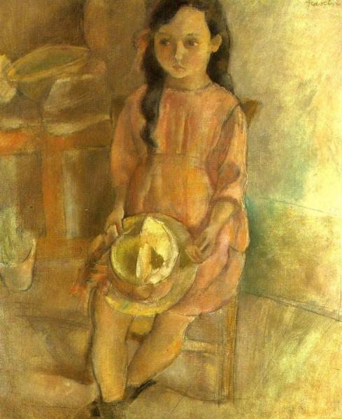 Seated Young Girl by Jules Pascin