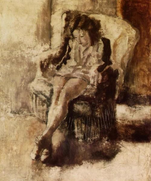 Seated Young Woman by Jules Pascin