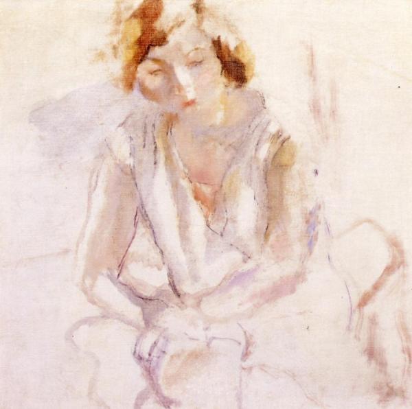 Seated Young Woman by Jules Pascin