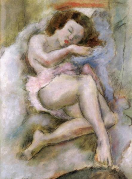 Sleeping Nude by Jules Pascin