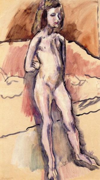 Standing Nude by Jules Pascin