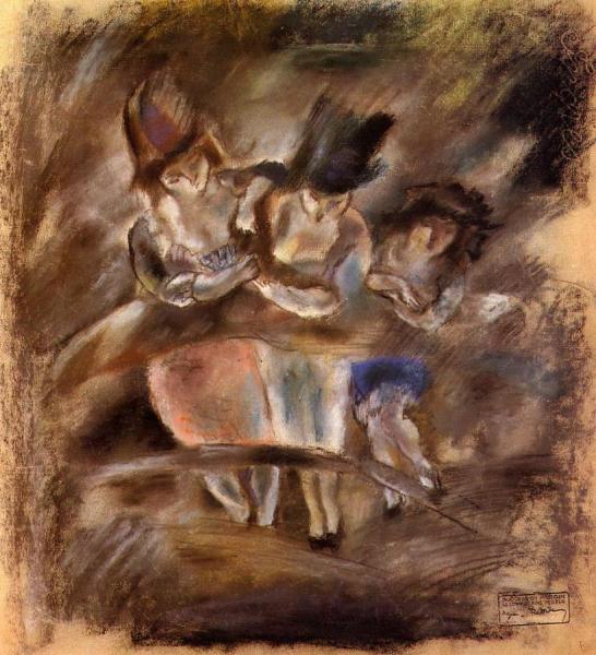 Three Girls In A Boat by Jules Pascin