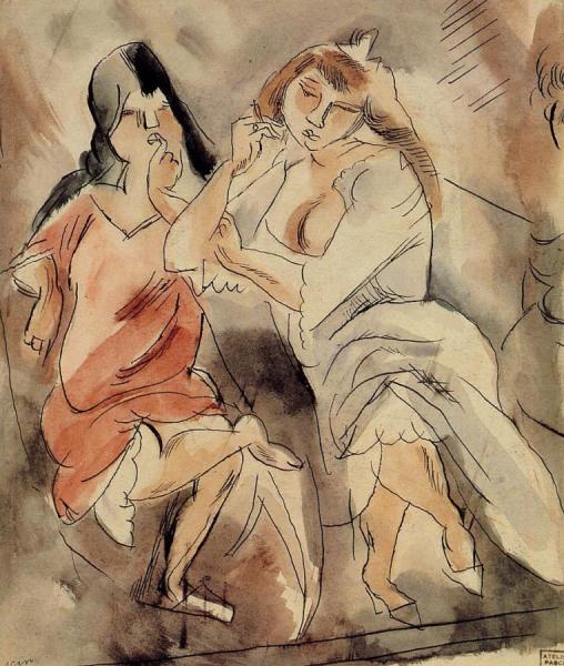 Two Creoles by Jules Pascin