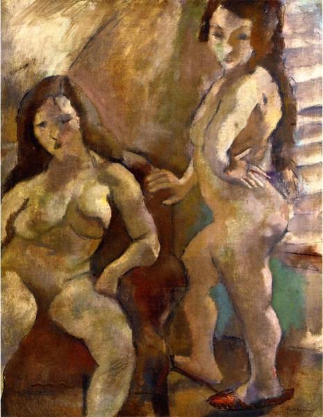 Two Nudes by Jules Pascin