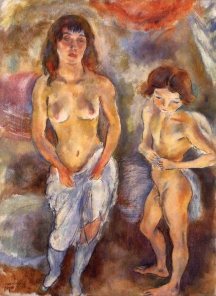 Two Standing Nudes by Jules Pascin
