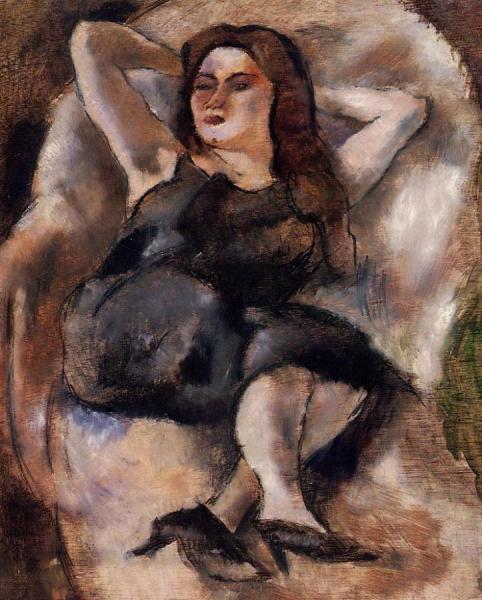 Woman On A Divan by Jules Pascin