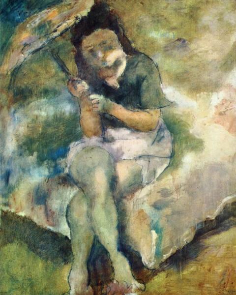 Woman With A Parasol by Jules Pascin