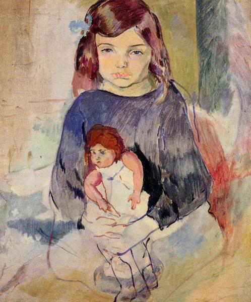 Young Girl With A Doll by Jules Pascin