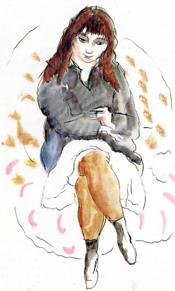 Young Woman Seated by Jules Pascin