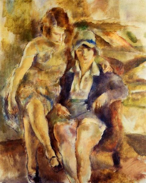 Zimette And Mirelle by Jules Pascin